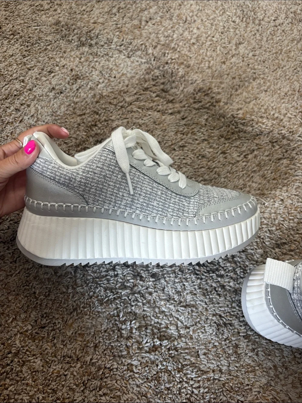 Universal Thread Gray and White Platform Sneakers